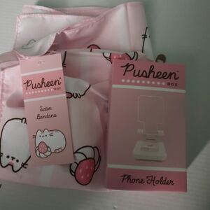 Pusheen Pink Satin Bandana and Phone Holder